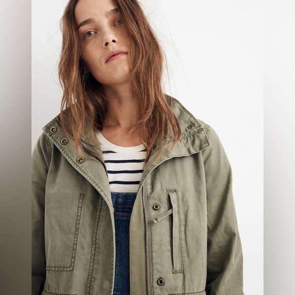 Madewell Women's Military Utility Jacket Green Military Style Size S Casual Fall - Picture 3 of 9